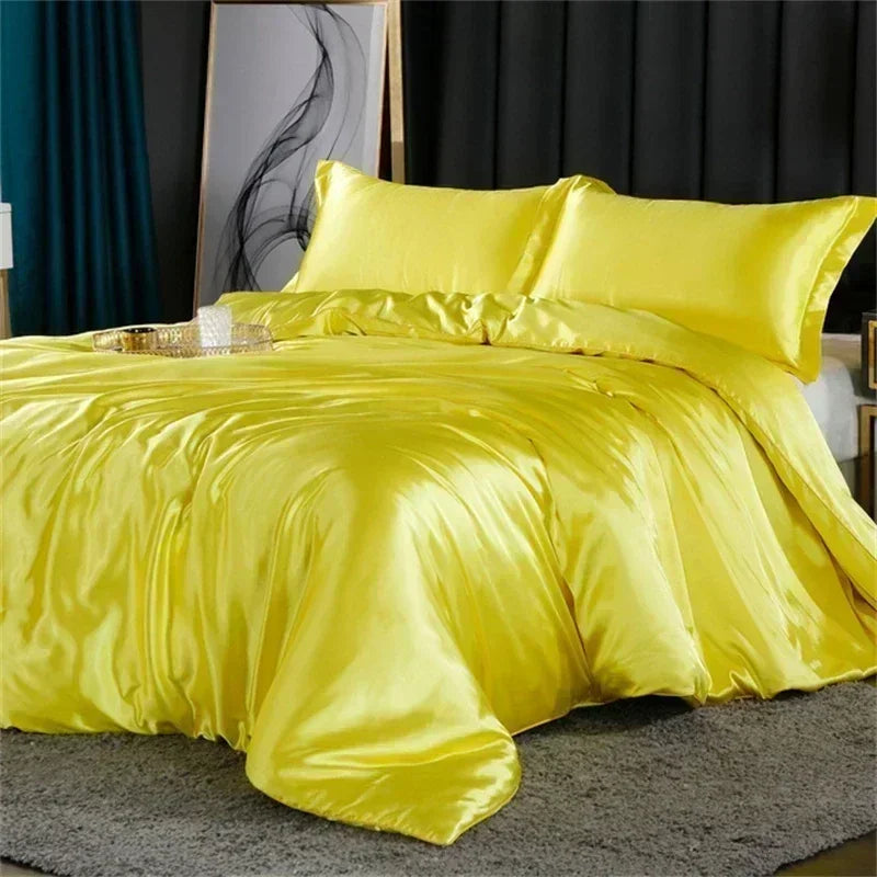 DecorBites™ Luxurious Silk Bedding Set with Sheets, Queen/King Size