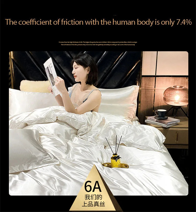 DecorBites™ Luxurious Silk Bedding Set with Sheets, Queen/King Size