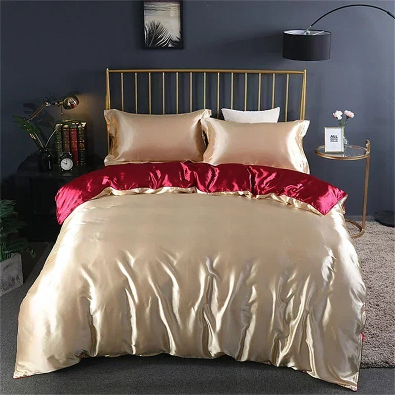 DecorBites™ Luxurious Silk Bedding Set with Sheets, Queen/King Size