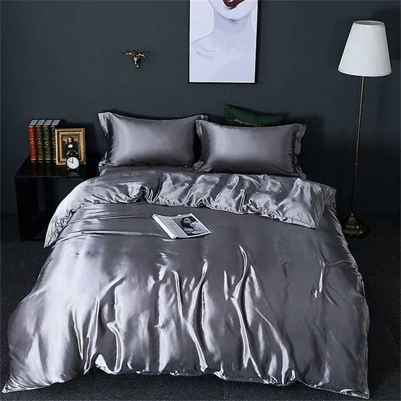DecorBites™ Luxurious Silk Queen Size Bedding Set