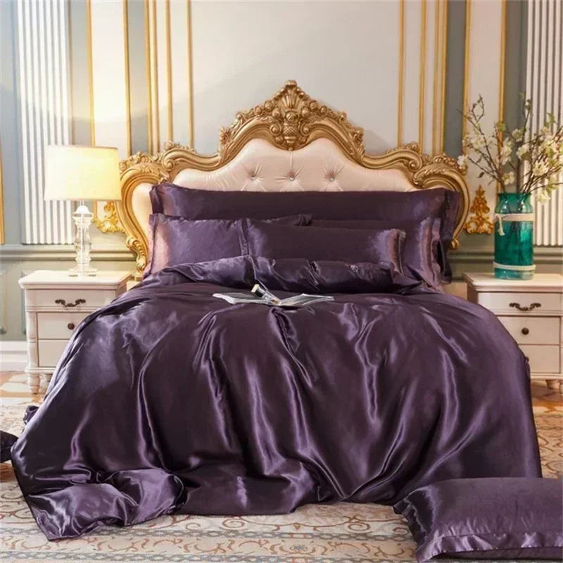 DecorBites™ Luxurious Silk Queen Size Bedding Set
