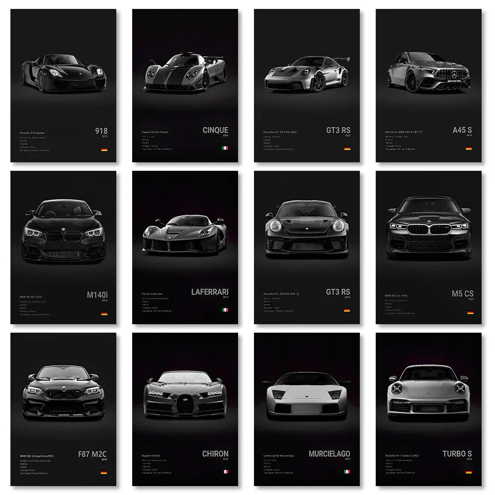 DecorBites™ Luxury Cars Canvas Wall Art Print - Modern Home Decor