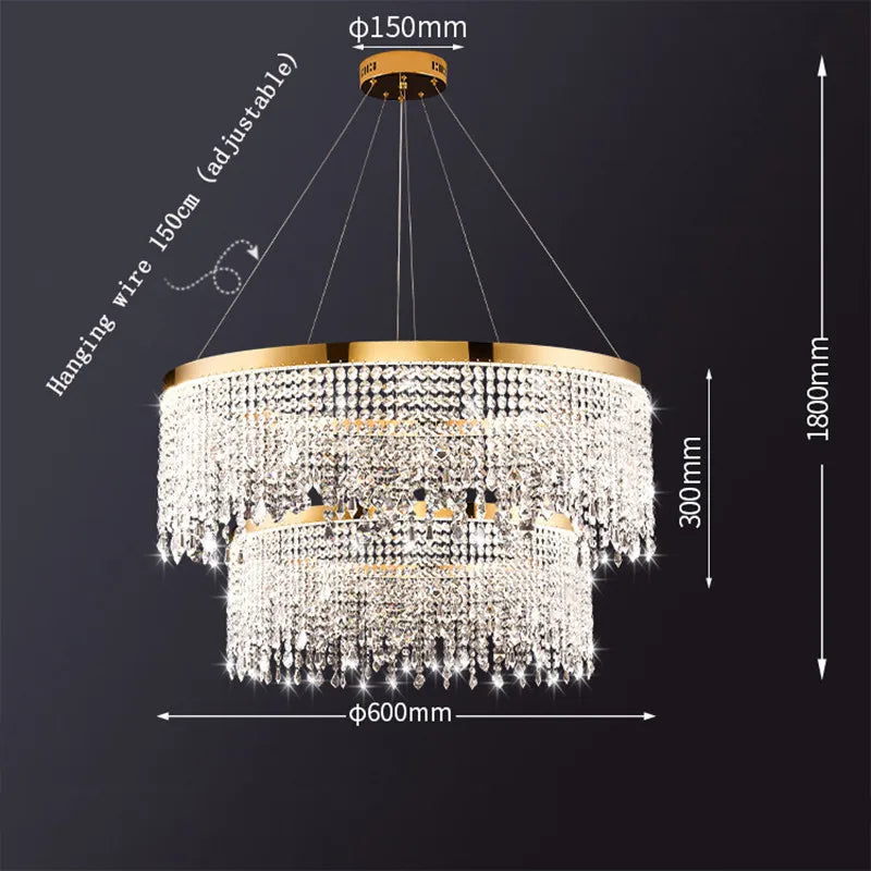 DecorBites™ Luxury Crystal Chandelier Pendant Light Fixture