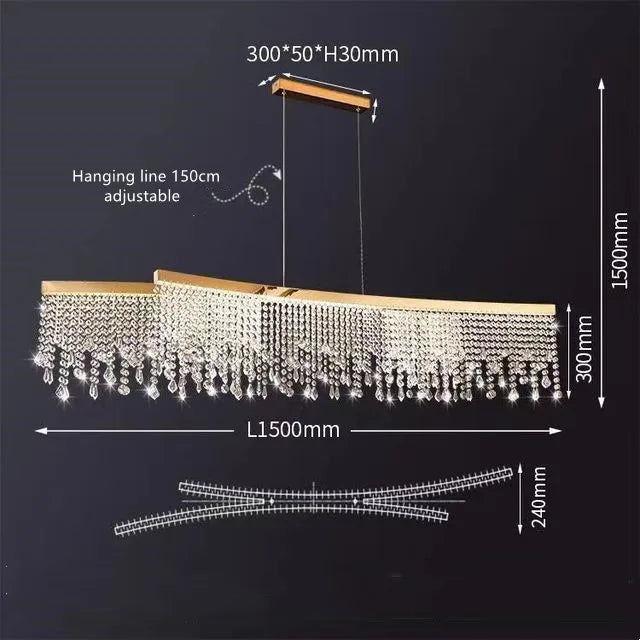 DecorBites™ Luxury Crystal Chandelier Pendant Light Fixture