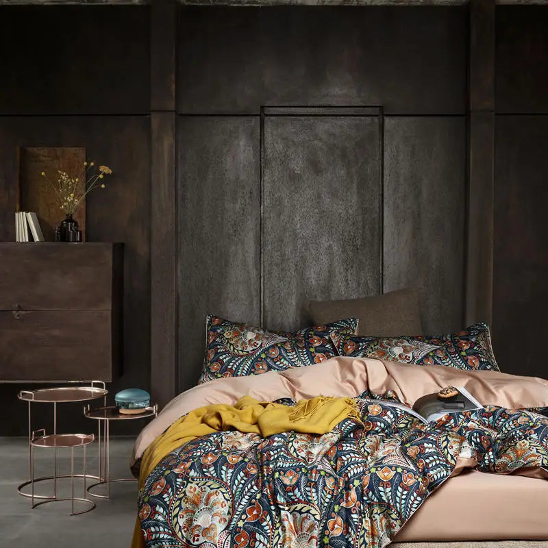 DecorBites™ Luxury Egyptian Cotton Bedding Set - Flamingo Leaf