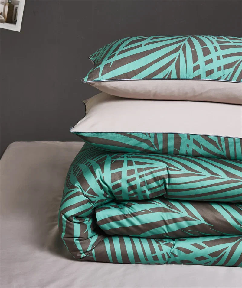 DecorBites™ Luxury Egyptian Cotton Bedding Set - Flamingo Leaf