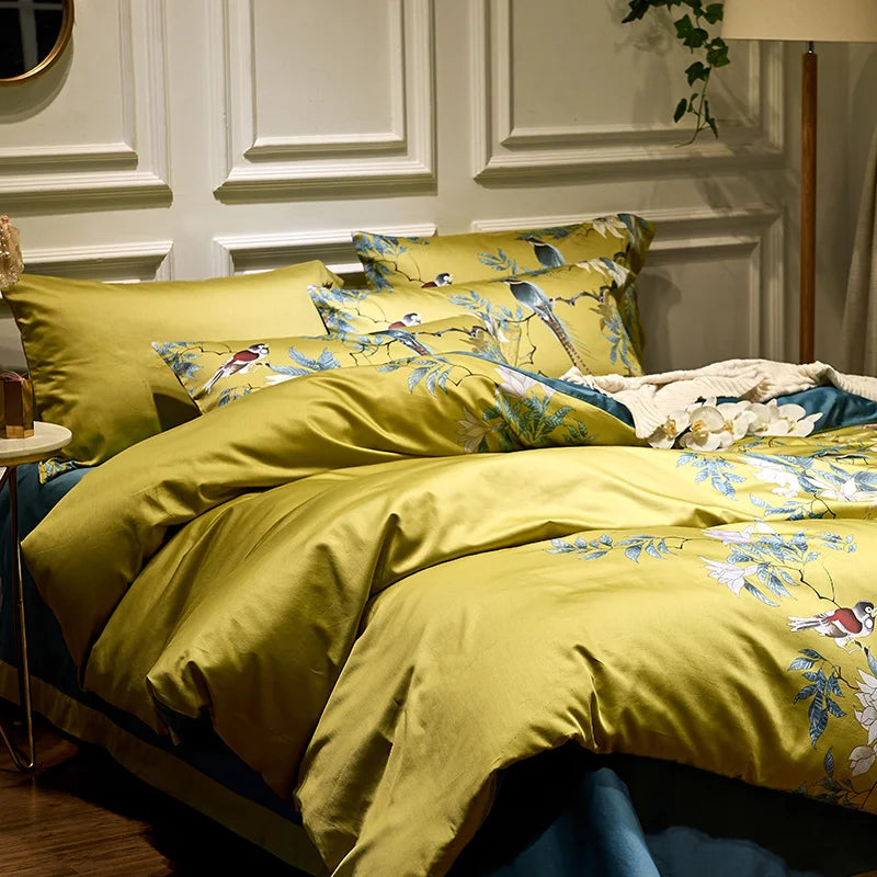 DecorBites™ Luxury Egyptian Cotton Bedding Set with Flamingo Design