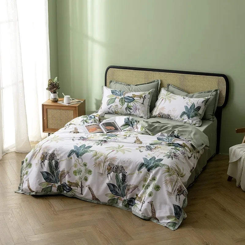 DecorBites™ Luxury Egyptian Cotton Bedding Set with Flamingo Design