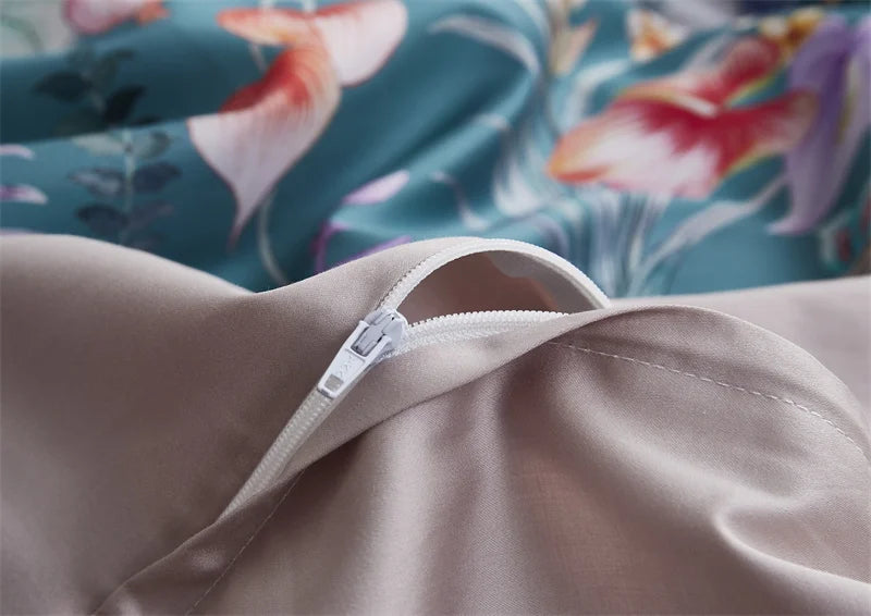 DecorBites™ Luxury Egyptian Cotton Bedding Set with Flamingo Design