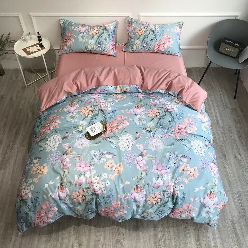 DecorBites™ Luxury Egyptian Cotton Bedding Set with Flamingo Design
