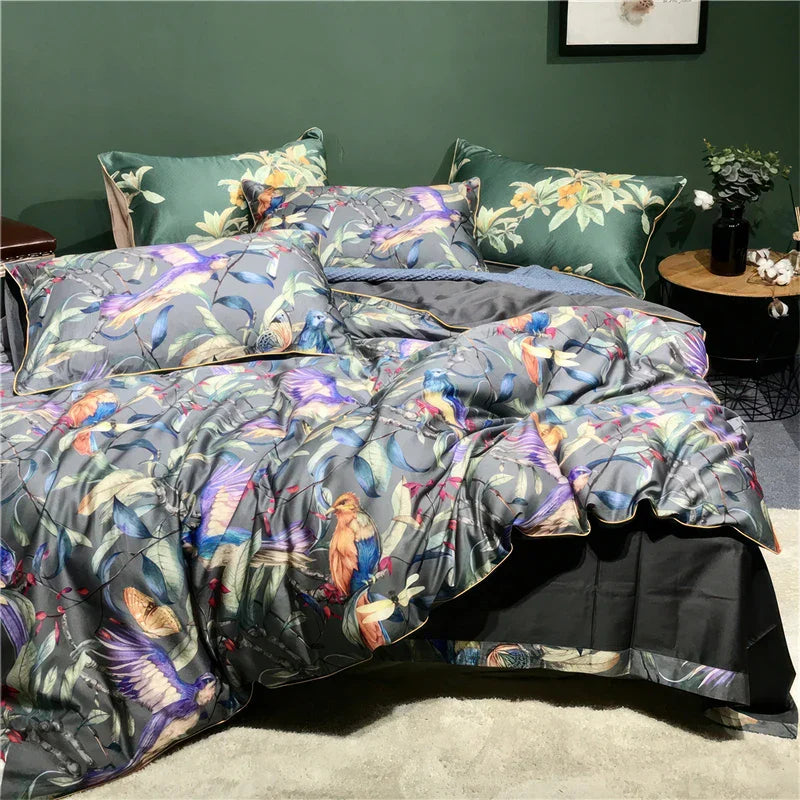 DecorBites™ Luxury Egyptian Cotton Bedding Set with Flamingo Design