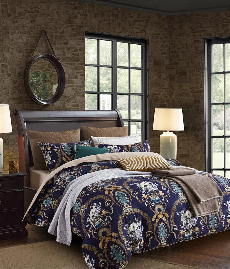 DecorBites™ Luxury Flamingo Leaf Bedding Set | Cotton | Queen & King Size