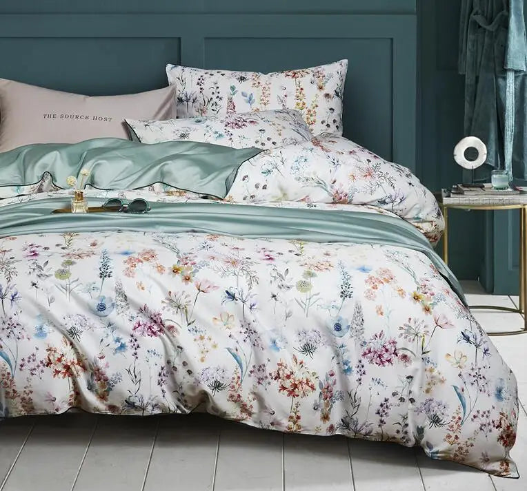 DecorBites™ Luxury Flamingo Leaf Bedding Set | Cotton | Queen & King Size
