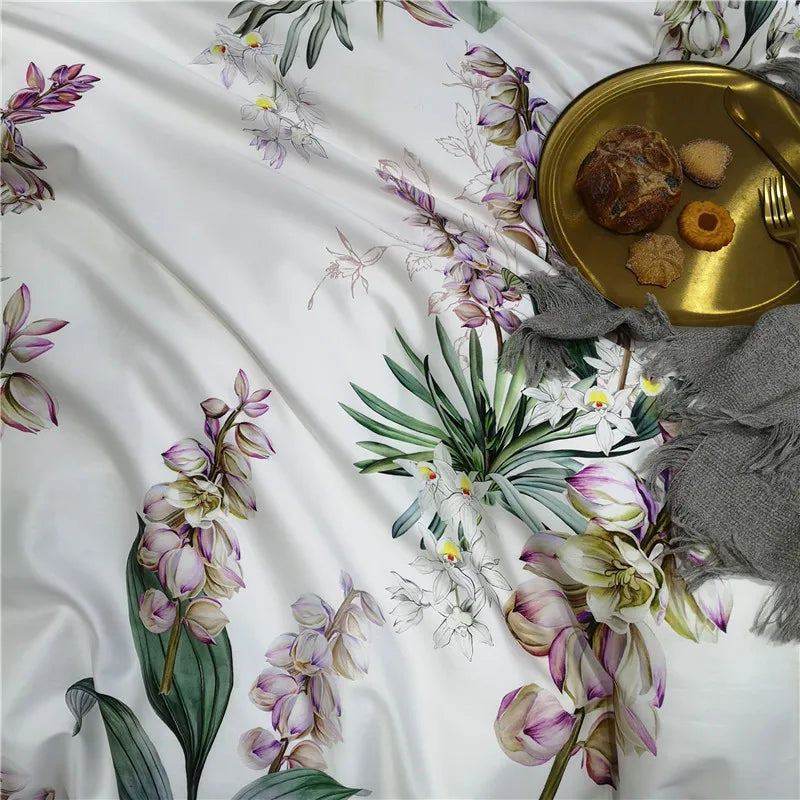 DecorBites™ Luxury Flamingo Leaf Bedding Set | Cotton | Queen & King Size