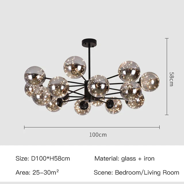 DecorBites™ Luxury Glass Ball Nordic Chandeliers - Dimmable