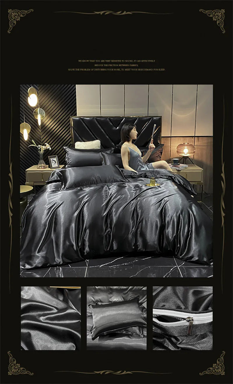 DecorBites™ Luxury Mulberry Silk Bedding Set with Sheets