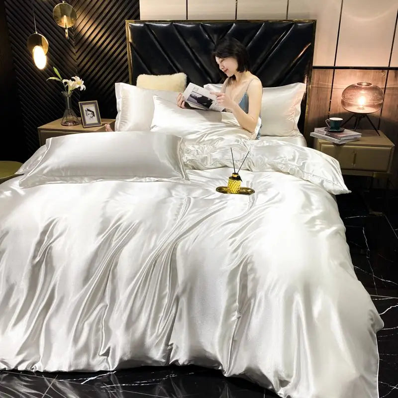 DecorBites™ Luxury Rayon Silk Bedding Set - King Size