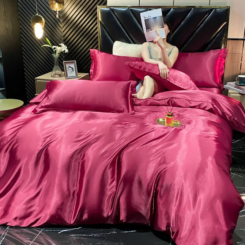 DecorBites™ Luxury Rayon Silk Bedding Set - King Size