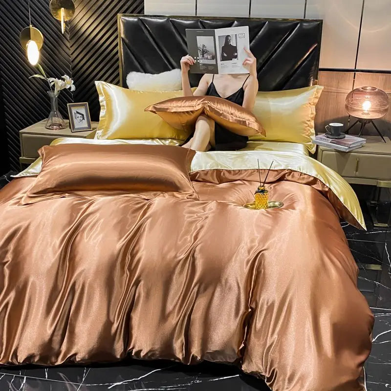DecorBites™ Luxury Rayon Silk Bedding Set - King Size