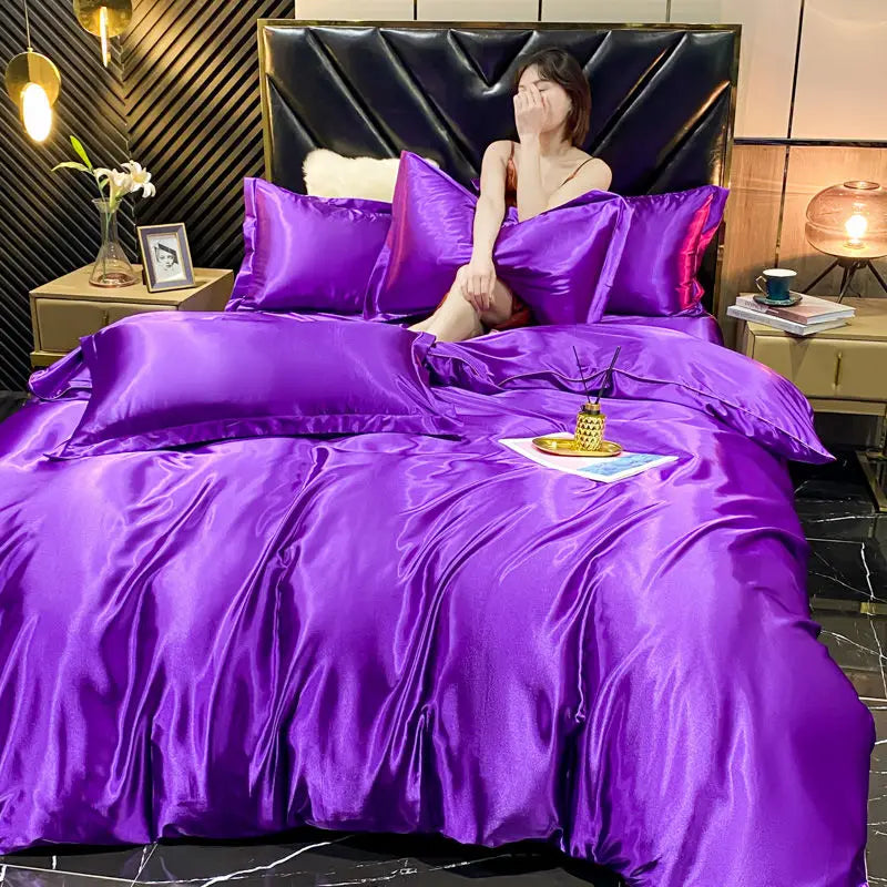 DecorBites™ Luxury Rayon Silk Bedding Set - King Size
