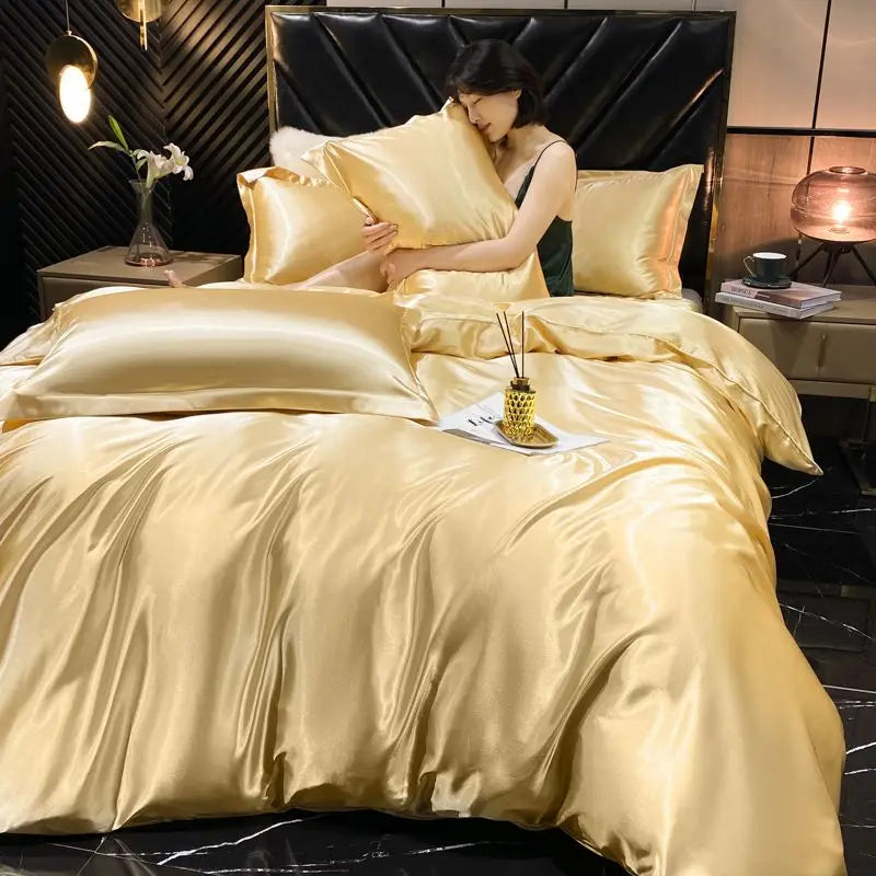 DecorBites™ Luxury Rayon Silk Bedding Set - King Size