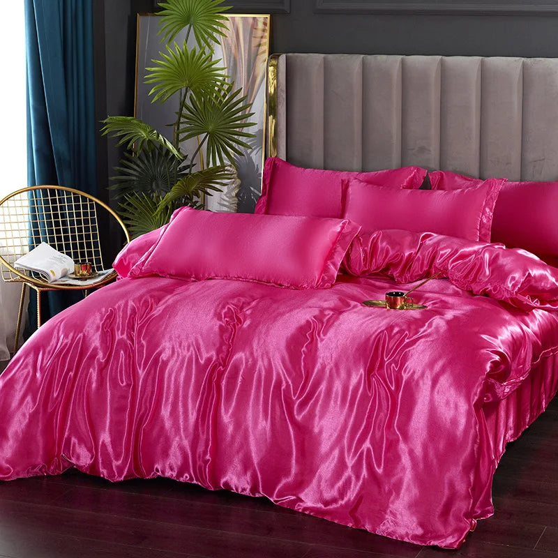 DecorBites™ Luxury Silk Bedding Set - Solid Color