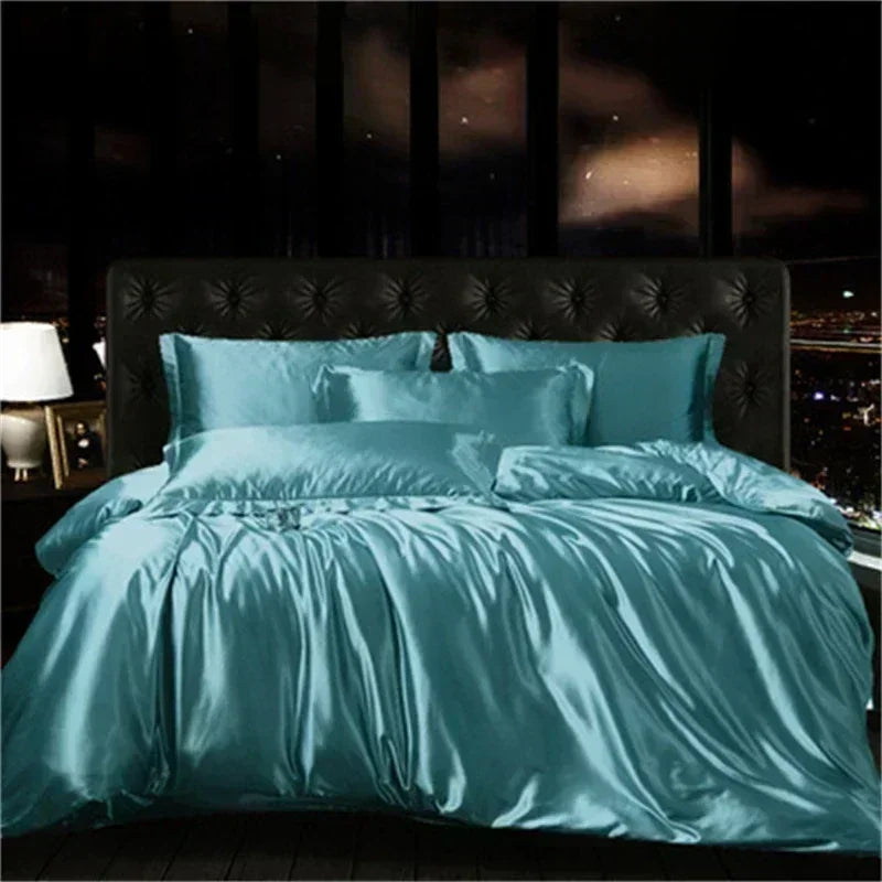 DecorBites™ Luxury Silk Bedding Set with Sheets, Queen & King Sizes
