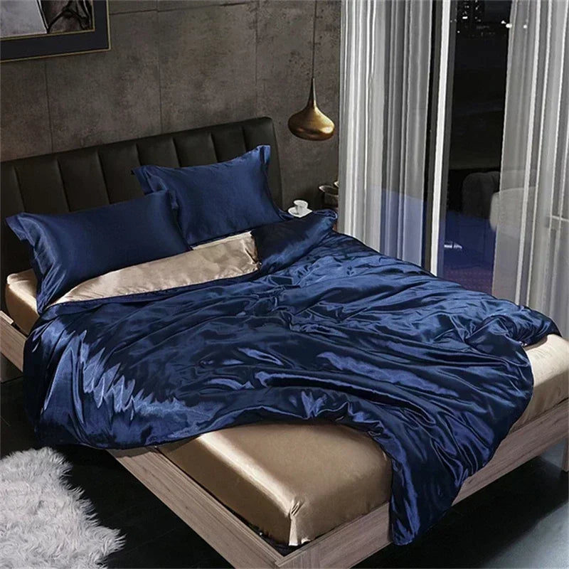 DecorBites™ Luxury Silk Bedding Set with Sheets, Queen & King Sizes