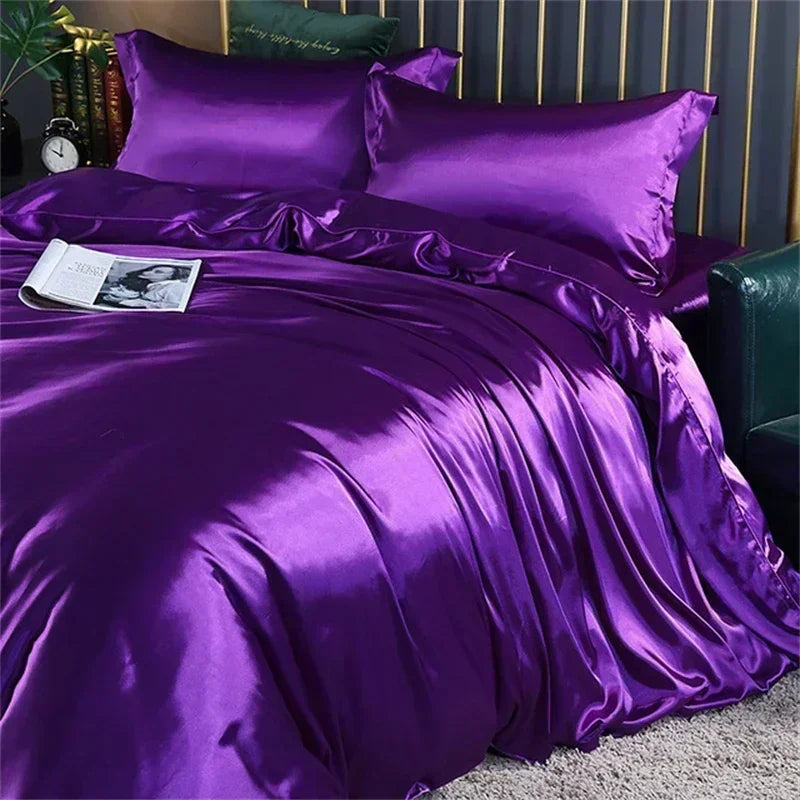 DecorBites™ Luxury Silk Bedding Set with Sheets, Queen & King Sizes