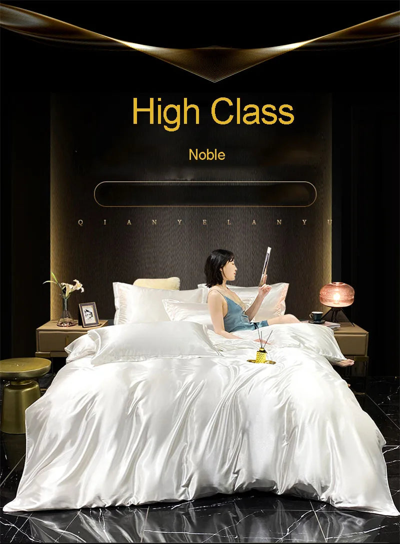 DecorBites™ Luxury Silk Bedding Set with Sheets, Queen & King Sizes