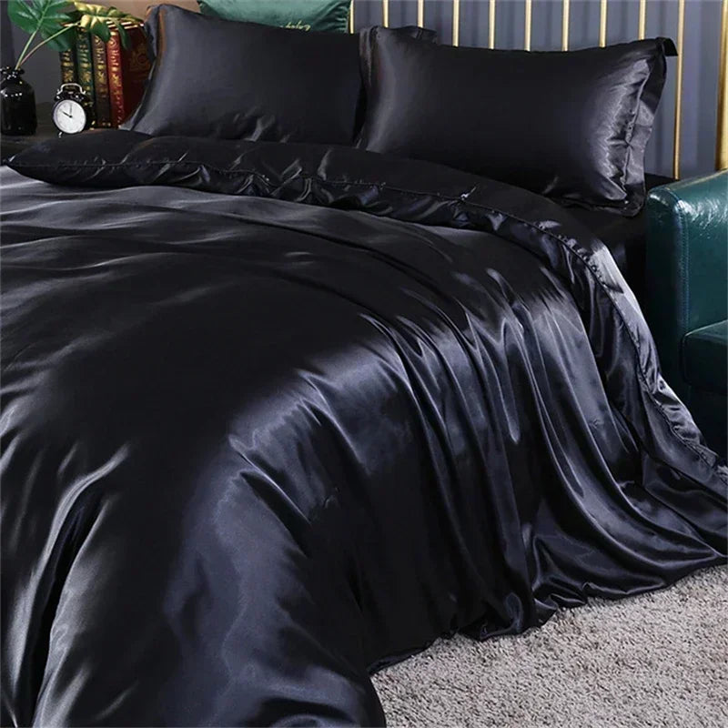 DecorBites™ Luxury Silk Bedding Set with Sheets, Queen & King Sizes