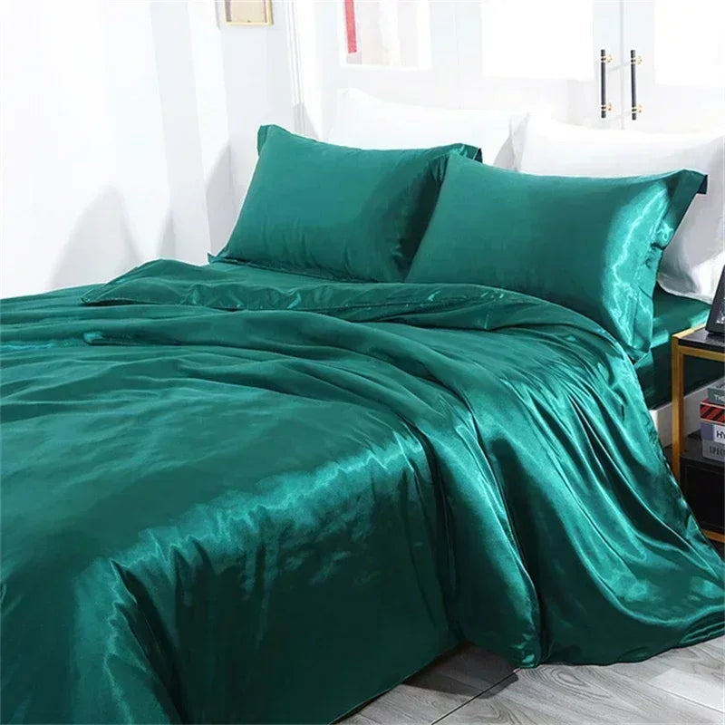 DecorBites™ Luxury Silk Bedding Set with Sheets, Queen & King Sizes