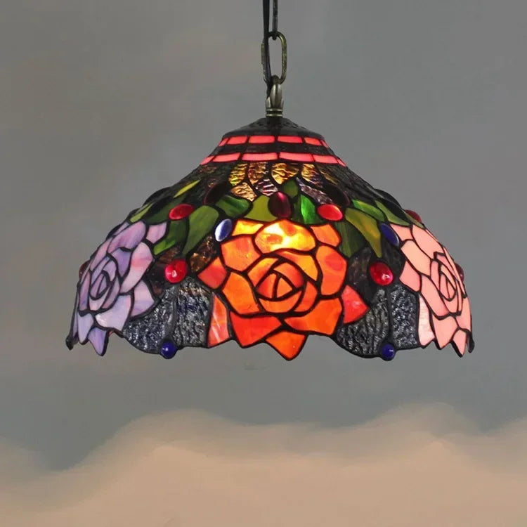 DecorBites™ Luxury Tiffany Style Stained Glass Pendant Light