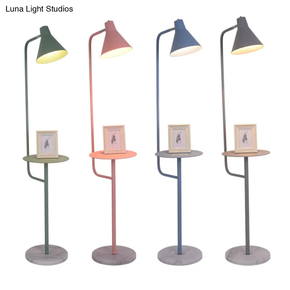 DecorBites™ Macaron 1-Bulb Rotatable Floor Lamp with Metal Shade - Funnel Shaped Standing Light Fixture
