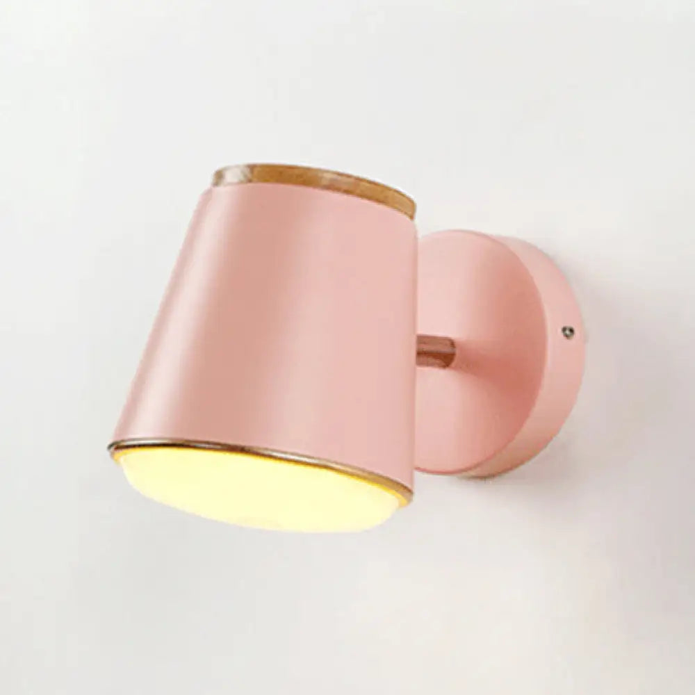 DecorBites™ Macaron Metal Tapered Wall Light in Pink/Grey/Green – Ideal for Bedroom