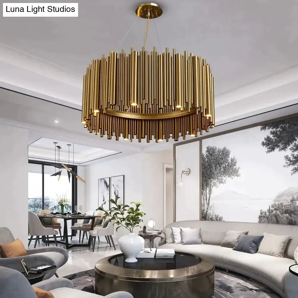 DecorBites™ Maddison - Luxury Modern Round Gold Chandelier For Living Room