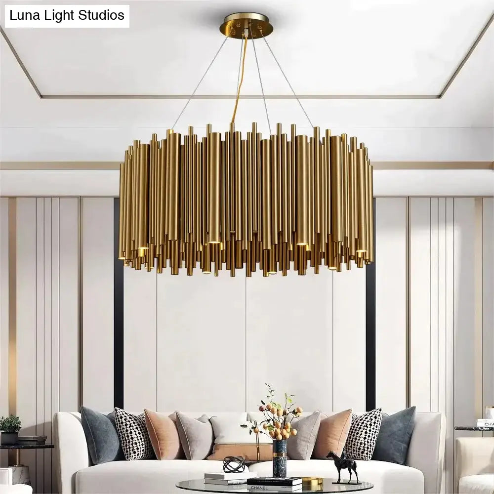 DecorBites™ Maddison - Luxury Modern Round Gold Chandelier For Living Room