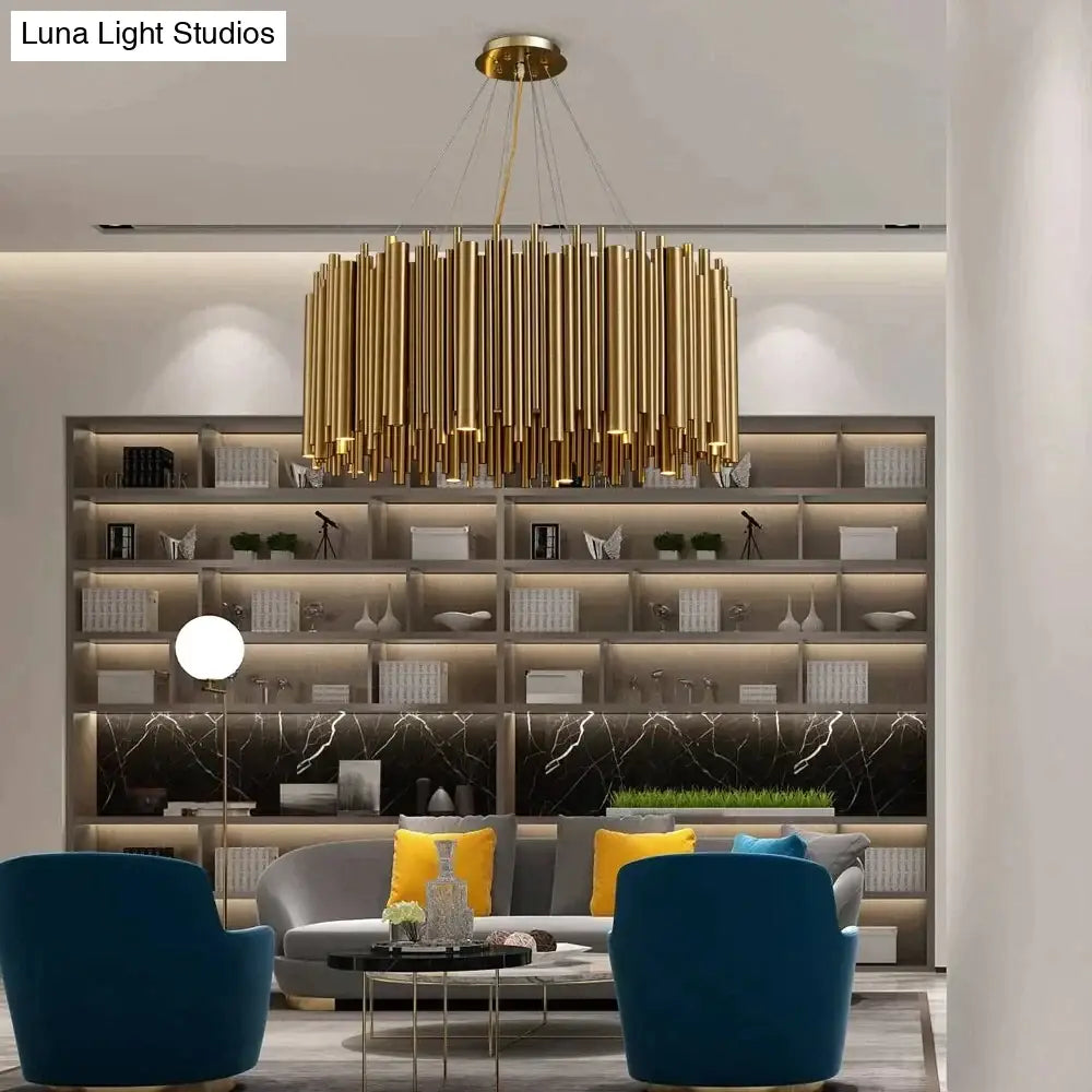 DecorBites™ Maddison - Luxury Modern Round Gold Chandelier For Living Room