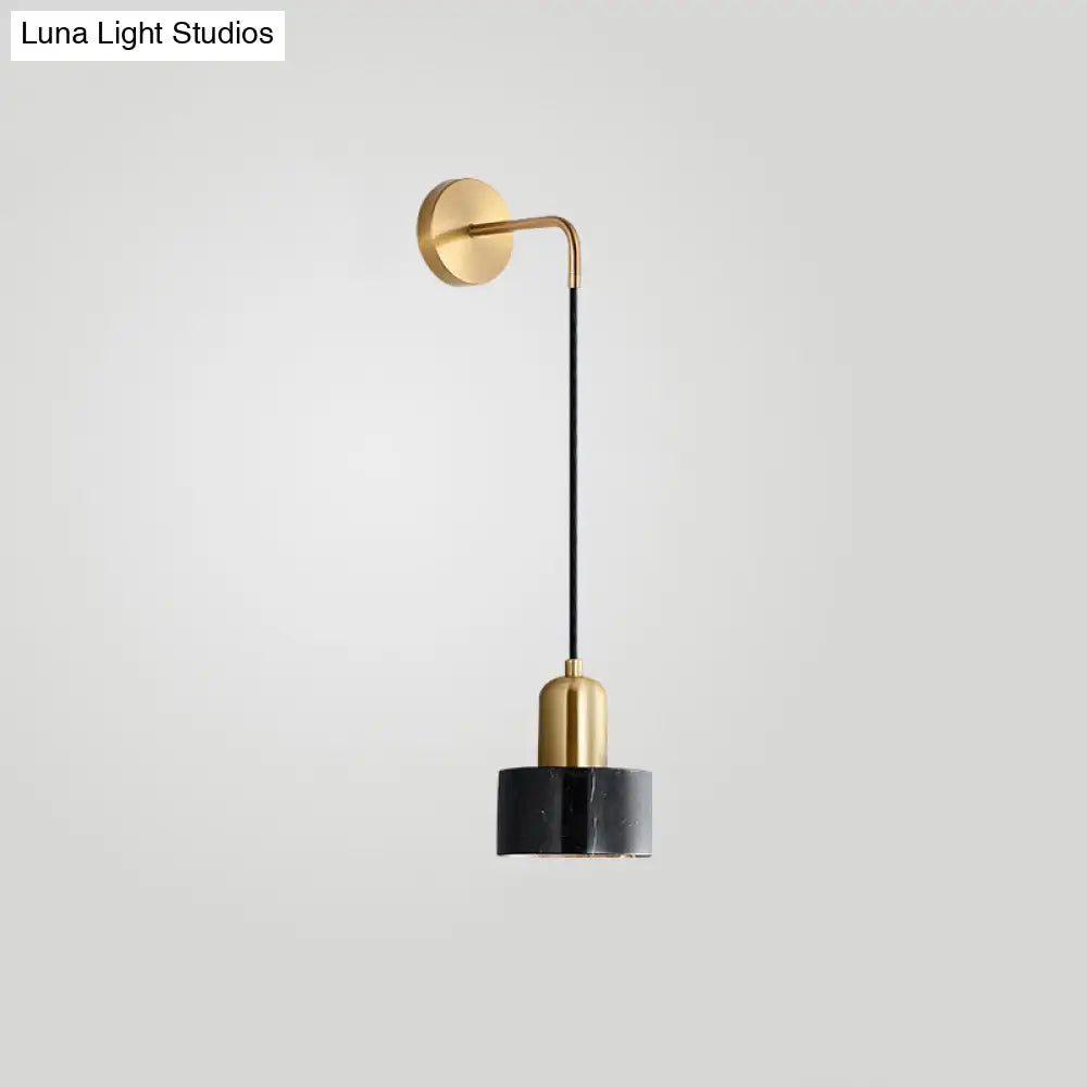 DecorBites™ Marble LED Wall Light - Simplicity in Drum Shape