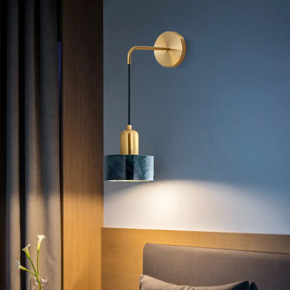DecorBites™ Marble LED Wall Light - Simplicity in Drum Shape