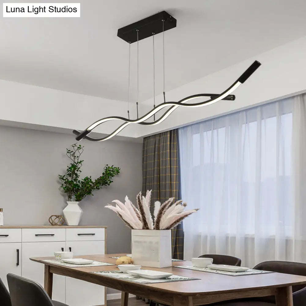DecorBites™ Metal Artistic LED Pendant Light for Dining Room Island with Twisted Lines