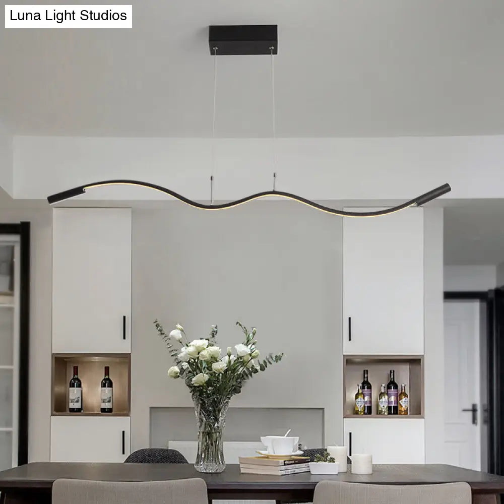 DecorBites™ Metal Artistic LED Pendant Light for Dining Room Island with Twisted Lines