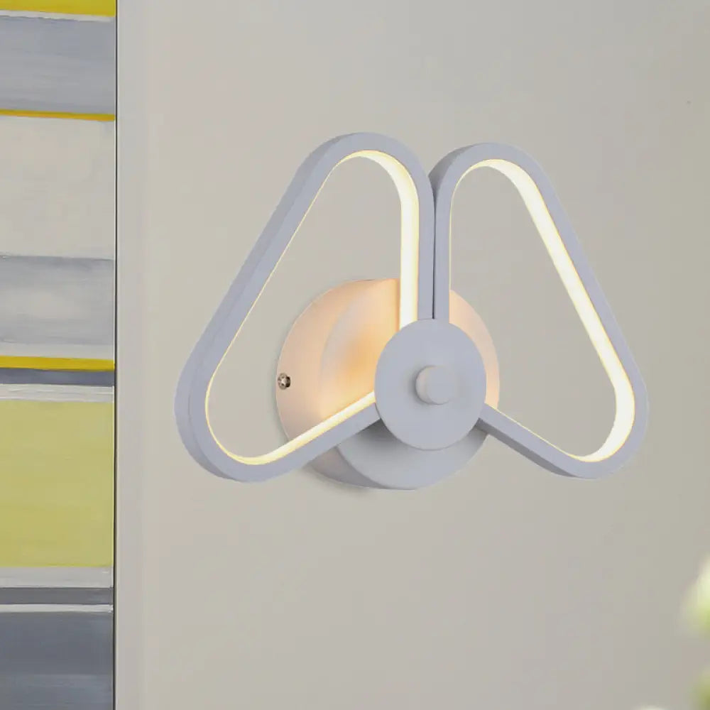DecorBites™ Metal Double Triangles Sconce Light - Simplicity White/Black LED Wall Lighting in White/Warm Light