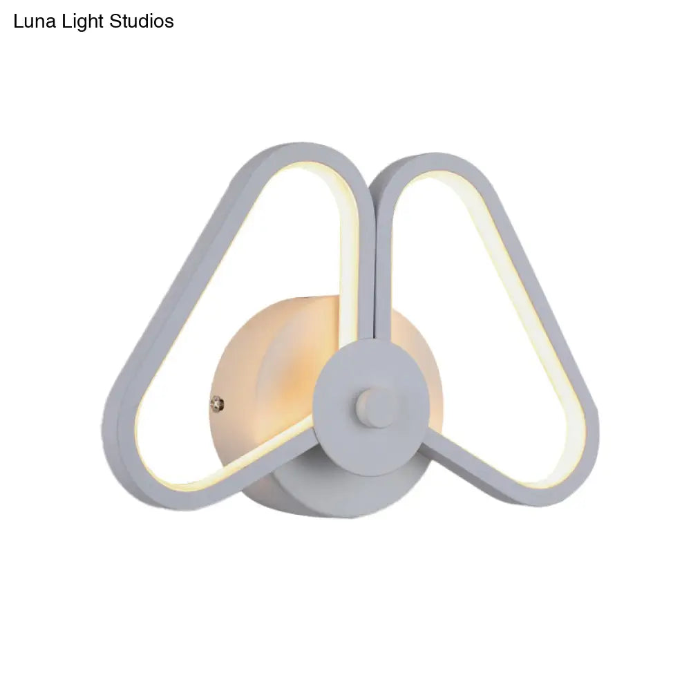 DecorBites™ Metal Double Triangles Sconce Light - Simplicity White/Black LED Wall Lighting in White/Warm Light