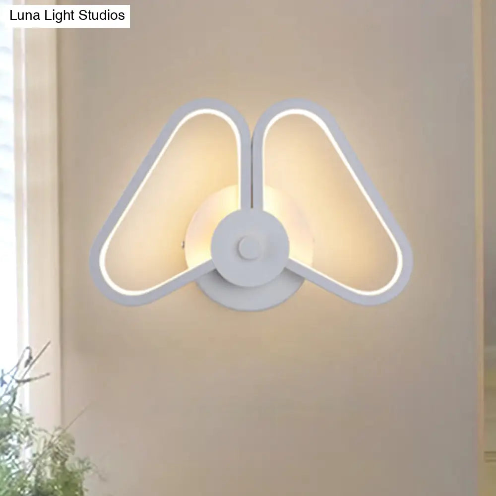 DecorBites™ Metal Double Triangles Sconce Light - Simplicity White/Black LED Wall Lighting in White/Warm Light