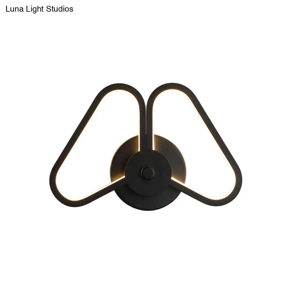 DecorBites™ Metal Double Triangles Sconce Light - Simplicity White/Black LED Wall Lighting in White/Warm Light