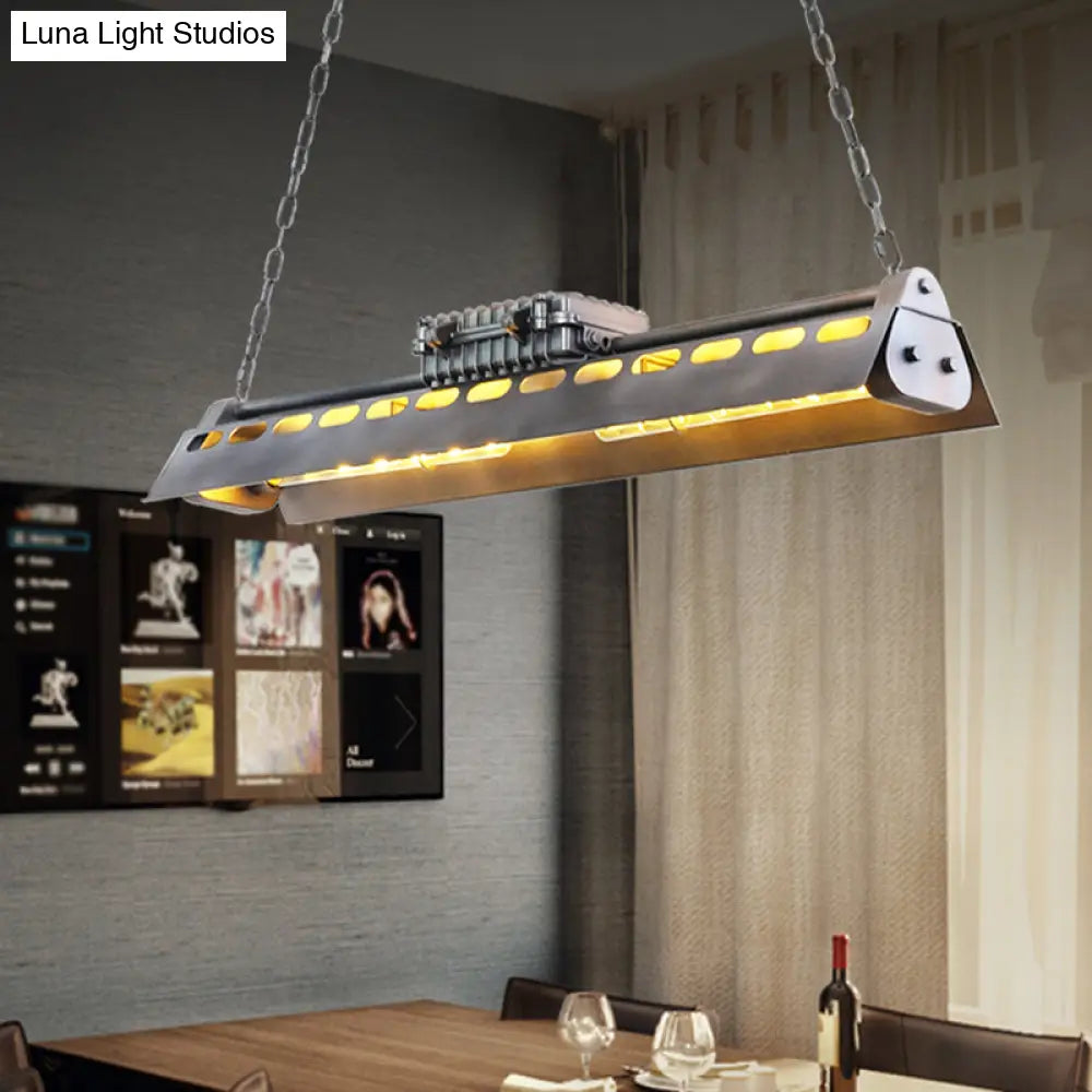 DecorBites™ Metal Island Lighting Fixture - Triangular Loft Style - 1 Head - Restaurant Billiard Lamp