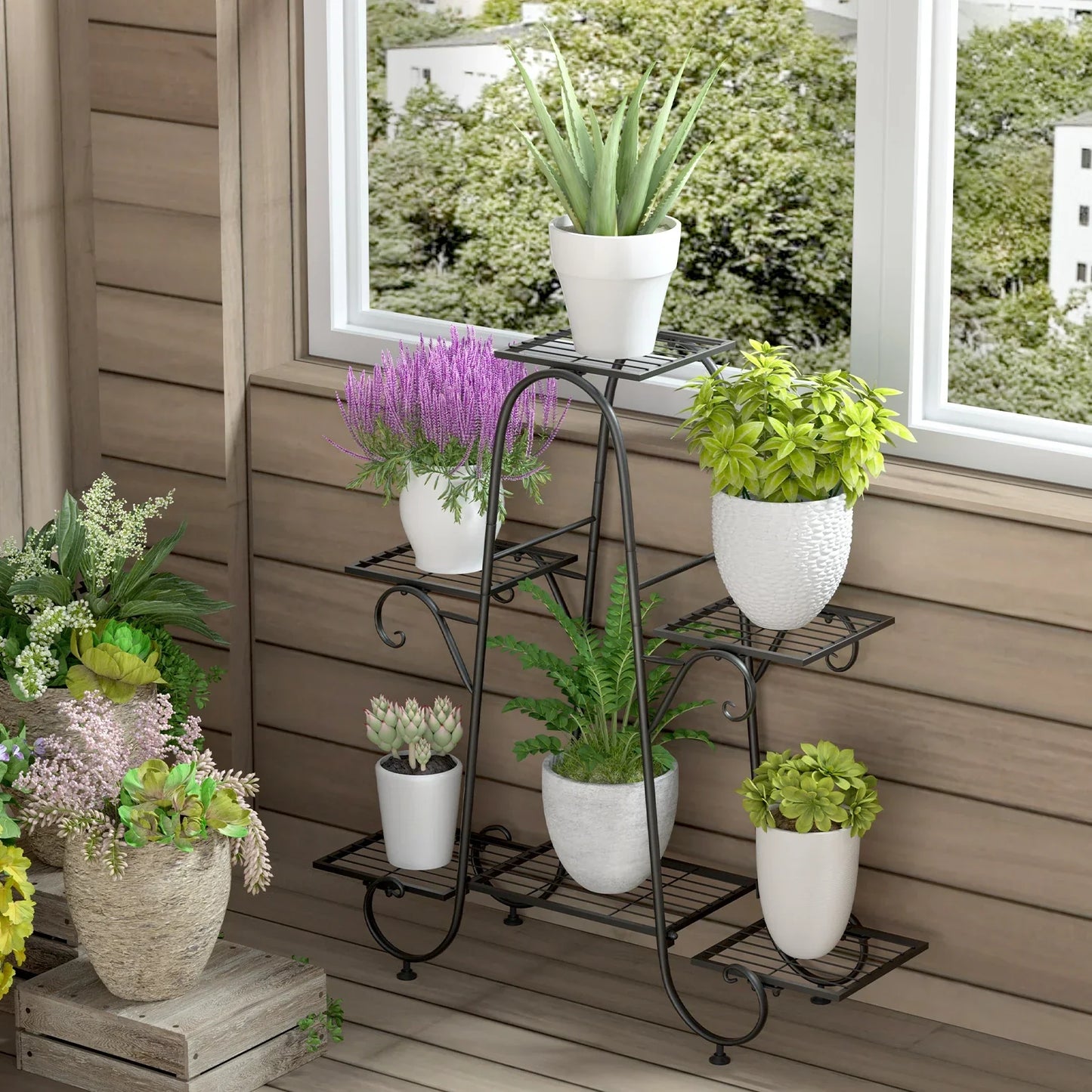 DecorBites™ Metal Plant Stand - 6 Tier Display Rack