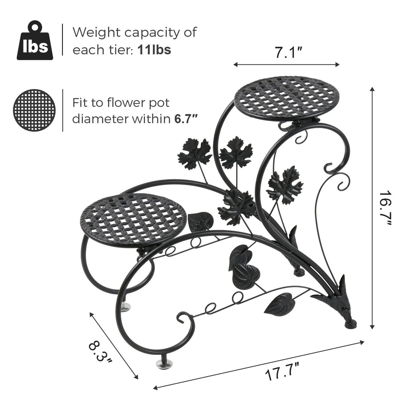 DecorBites™ Metal Plant Stand Set for 4 Potted Flowers