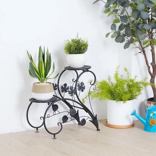 DecorBites™ Metal Plant Stand Set for 4 Potted Flowers